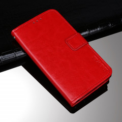 Idewei Crazy Horse Texture Horizontal Flip Cuir Coating avec porte-cartes et portefeuille pour iPhone 13 (rouge)