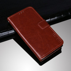 Idewei Crazy Horse Texture Horizontale Flip Cuir Case avec porte-cartes et portefeuille pour iPhone 13 PRO (Brown)