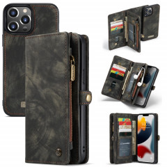 Caseme-008 Étui de cuir horizontal multifonctionnel détachable avec machine à sous et portefeuille et cadre photo à glissière pour iPhone 13 Pro (Noir)