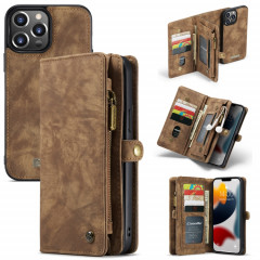 Caseme-008 Étui de cuir horizontal multifonctionnel multifonctionnel détachable avec fente et portefeuille de cartes et cadre photo à glissière pour iPhone 13 Pro (Brown)
