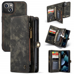 Caseme-008 étui en cuir horizontal multifonctionnel détachable avec machine à galets et portefeuille à glissière et cadre photo pour iPhone 13 (noir)