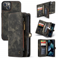 Caseme-008 étui en cuir horizontal multifonctionnel détachable avec machine à galets et portefeuille à glissière et cadre photo pour iPhone 13 (noir)