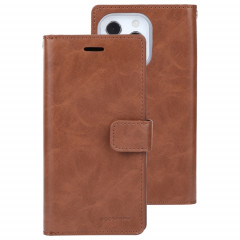 HOOSPERY MANSOOR Crazy Horse Texture Horizontale Flip Cuir Case avec support & Card Slots & Portefeuille pour iPhone 13 PRO (Brown)