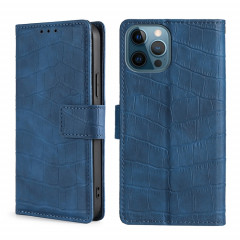 Texture de la peau Texture de crocodile Fermoir magnétique Horizontal Flip PU Coque en cuir PU avec support & carte Slots & Portefeuille pour iPhone 13 Pro (Bleu)