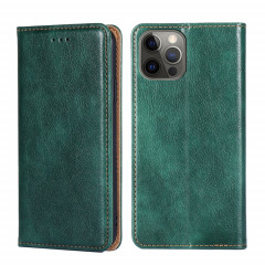 PU + TPU Huile Gloss Couleur Solide Horizontal Horizontal Horizon Case avec support & Card Slot & Portefeuille pour iPhone 13 PRO (Vert)