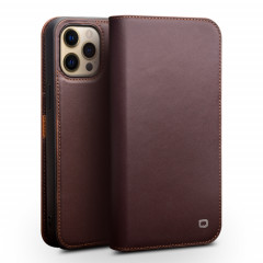 Horizontal Horizontal Horizontal Qialino avec support et portefeuille de cartes et portefeuille pour iPhone 13 Pro (Brown)