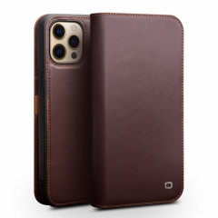 Coque en cuir Horizontal horizontal de Qialino avec support et portefeuille pour iPhone 13 Pro Max (Brown)