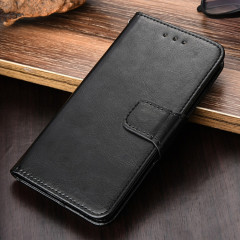 Texture cristalline Horizontal Flip Cuir Coating avec porte-cartes et portefeuille pour iPhone 13 Pro (Noir)