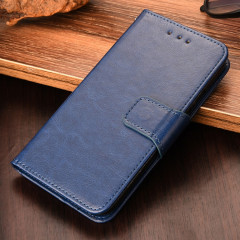 Texture cristalline Horizontal Flip Cuir Case avec porte-cartes et portefeuille pour iPhone 13 Pro (Bleu royal)