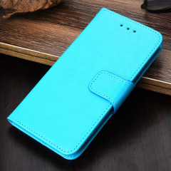 Texture cristalline Horizontale Flip Cuir Coffret avec porte-cartes et portefeuille pour iPhone 13 Pro (bleu clair)