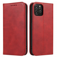 Cas de texture mollet Horizontal Horizontal Toas Cuir avec porte-cartes et portefeuille pour iPhone 13 Pro Max (rouge)