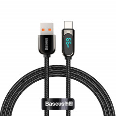 BASEUS CASX020001 66W USB à USB-C / Type-C Données numériques Câble de chargement rapide, Longueur du câble: 1M (Noir)