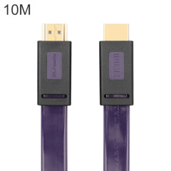 ULT-UNITE 4K ULTRA HD Plaqué doré HDMI To HDMI Câble plat, Longueur du câble: 10m (violet transparent)