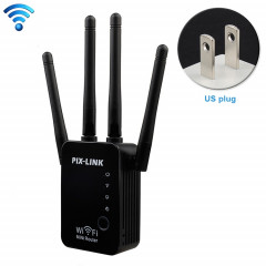 Répéteur de routeur WiFi intelligent sans fil avec 4 antennes WiFi, spécification de prise: prise américaine (noire)