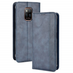Pour Ulefone Power Armor 14/14 Pro Magnétique Buckle Retro Texture Cuir Téléphone (bleu)