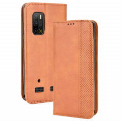 Pour Ulefone Armor X10 / X10 Pro Magnetic Buckle Retro Texture Texture Téléphone Case (marron)