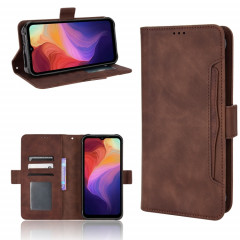 Pour Ulefone Power Armor 14/14 Pro Skin Feel Texture Texture Texture Slots Cuir Phone Case (marron)