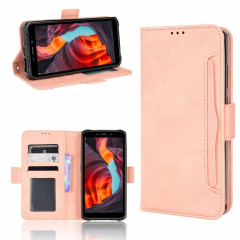 Pour Ulefone Armor X10 / X10 Pro Skin Feel Texture Texture Card Slots Téléphone en cuir (rose)
