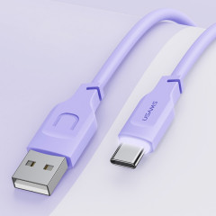 USAMS US-SJ568 6A Type-C / USB-C Câble de données de chariot rapide avec lumière, longueur: 1,2 m (violet)