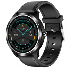 X3 1,3 pouce TFT Color Screen Sticker Smart Watch, support ECG / Cadre Carement, Style: Black Leather Watch Band (noir)
