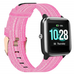 Pour ID205 Band de montre tressée en nylon de 19 mm (rose)