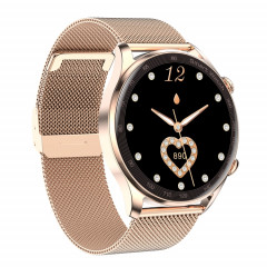 AK32 1,36 pouces IPS Tact Screen Smart Watch, Support Bluetooth Call / Blood Oxygène Surveillant, Style: Steel Watch Band (Gold)