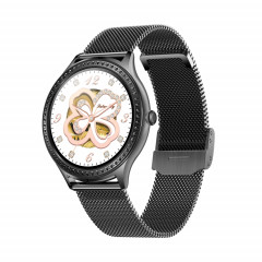 AK35 1,32 pouce IPS Color Screen Smart Watch, Soutenir la surveillance du sommeil / Surveillance de l'oxygène sanguin (bande de montre en acier noir)