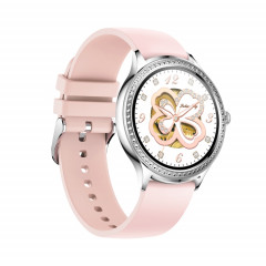 AK35 1,32 pouces IPS Color Screen Smart Watch, Soutenir la surveillance du sommeil / Surveillance de l'oxygène sanguin (bande de montre en silicone rose argenté)