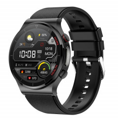 E300 Bracelet de montre en TPU avec écran de 1,32 pouces Montre de santé intelligente Prend en charge la surveillance de la température corporelle, la surveillance ECG de la pression artérielle (Noir)