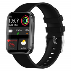 La montre intelligente à écran carré GX08 de 1,69 pouces prend en charge la détection de la fréquence cardiaque, la détection de la pression artérielle, la détection de l'oxygène sanguin (noir)