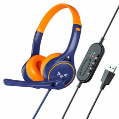 SOYTO SY-G30 Casque de jeu ergonomique à suppression de bruit filaire, interface : USB (bleu orange)