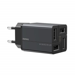 Chargeur rapide REMAX RP-U43 3,4 A 4 ports USB, spécification : prise UE (noir)
