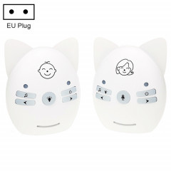 Moniteur audio sans fil pour bébé prenant en charge la surveillance vocale + interphone + veilleuse sans batterie, type de prise :  (blanche)