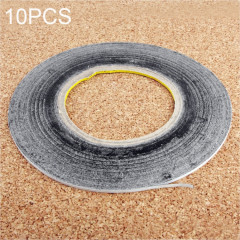 Lot de 10 rubans adhésifs double face 1 mm pour réparation d'écran tactile de téléphone, longueur : 50 m (noir)
