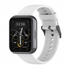 Pour Realme Watch 3 Bracelet de montre en silicone souple de couleur unie (blanc)