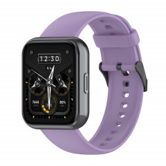 Pour Realme Watch 3 Bracelet de montre en silicone souple de couleur unie (violet clair)