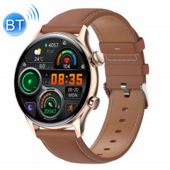 Ochstin 5HK8 Pro 1,36 pouces Écran rond Surveillance de la pression artérielle en oxygène sanguin Bluetooth Smart Watch, Bracelet: Cuir (Or)