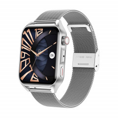 Ochstin 5HK28 Montre intelligente avec bracelet en acier à écran carré de 1,78 pouces prend en charge la fonction d'appel Bluetooth/surveillance de l'oxygène sanguin (argent)