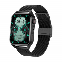Ochstin 5HK28 1,78 pouces écran carré bracelet en acier montre intelligente prend en charge la fonction d'appel Bluetooth/surveillance de l'oxygène sanguin (noir)