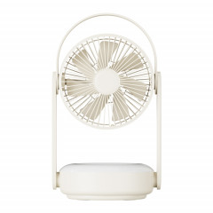 WT-F62 Ventilateur de refroidissement à air de charge USB portable extérieur avec lampe de nuit à LED (couleur crème)