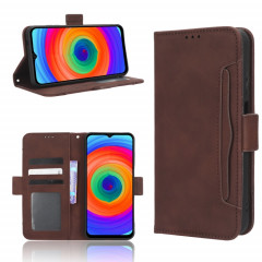 Pour Ulefone Note 14 Skin Feel Veau Texture Card Slots Étui de téléphone en cuir (Marron)