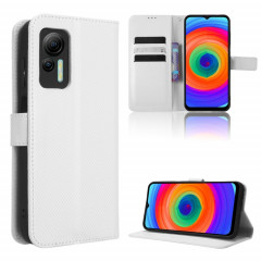 Pour Ulefone Note 14 Étui de téléphone en cuir à texture diamant (Blanc)
