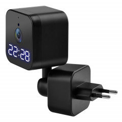 Caméra WiFi DP27 1080P avec carte de prise d'horloge, prise en charge de l'interphone vocal bidirectionnel et de la surveillance mobile, spécification : prise UE (noire)