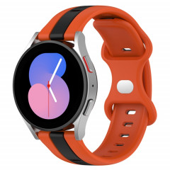 Pour Coros Apex 46mm/Apex Pro/Ticwatch Pro 3 22mm Boucle papillon Bracelet de montre en silicone bicolore (Orange + Noir)