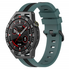 Pour Coros Apex 46mm/Apex Pro/Ticwatch Pro 3 Bracelet de montre en silicone bicolore vertical 22mm (vert + noir)