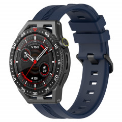 Pour Coros Apex 46mm/Apex Pro/Ticwatch Pro 3 Bracelet de montre en silicone de couleur unie verticale de 22mm (bleu foncé)