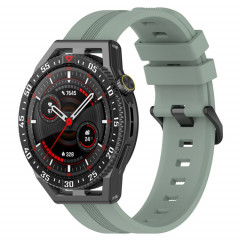 Pour Coros Apex 46mm/Apex Pro/Ticwatch Pro 3 Bracelet de montre en silicone de couleur unie verticale de 22mm (gris vert)