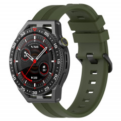 Pour Coros Apex 46mm/Apex Pro/Ticwatch Pro 3 Bracelet de montre en silicone de couleur unie verticale de 22mm (vert armée)
