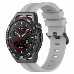 Pour Coros Apex 46mm/Apex Pro/Ticwatch Pro 3 Bracelet de montre en silicone de couleur unie verticale de 22mm (gris clair)
