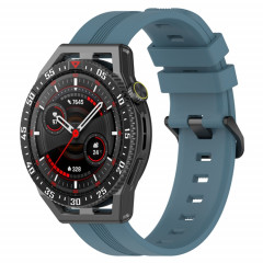 Pour Coros Apex 46mm/Apex Pro/Ticwatch Pro 3 Bracelet de montre en silicone de couleur unie verticale de 22mm (bleu roche)